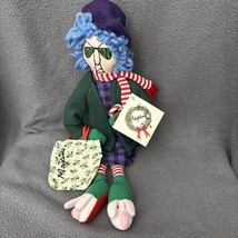 Hallmark Maxine Plush Holiday Doll Bunny Slippers Santa 12&quot; Vintage Chri... - $16.99