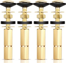 4 Pack Toilet Tank To Bowl Bolt Kit, Stainless Steel And Brass Plated Heavy Duty - £24.51 GBP