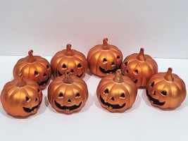 Halloween Pumpkin Plastic Tree Ornaments Decorations Set of 8 - £13.56 GBP