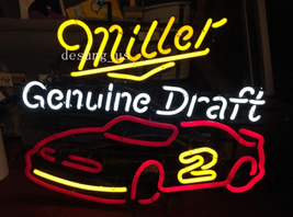 New Miller Genuine Draft #2 Rusty Wallace BeerLager Neon Sign 24&quot;x20&quot; - £198.72 GBP