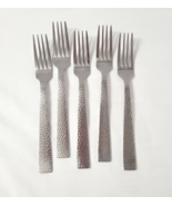 5  Dinner Forks Godinger CASTELLO Hammered Stainless Flatware 8 1/8 - €47,08 EUR