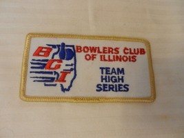 Bowlers Club of Illinois Team High Series Patch from the 90s Gold Border - $10.00