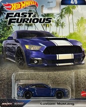 Hot Wheels Premium Custom Mustang Blue  4 Fast &amp; Furious  4/5 2023 - $15.74
