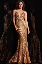 Jovani 09693 Gold. Authentic Dress. Nwt. See Video ! Fastest Free Shipping - £565.78 GBP