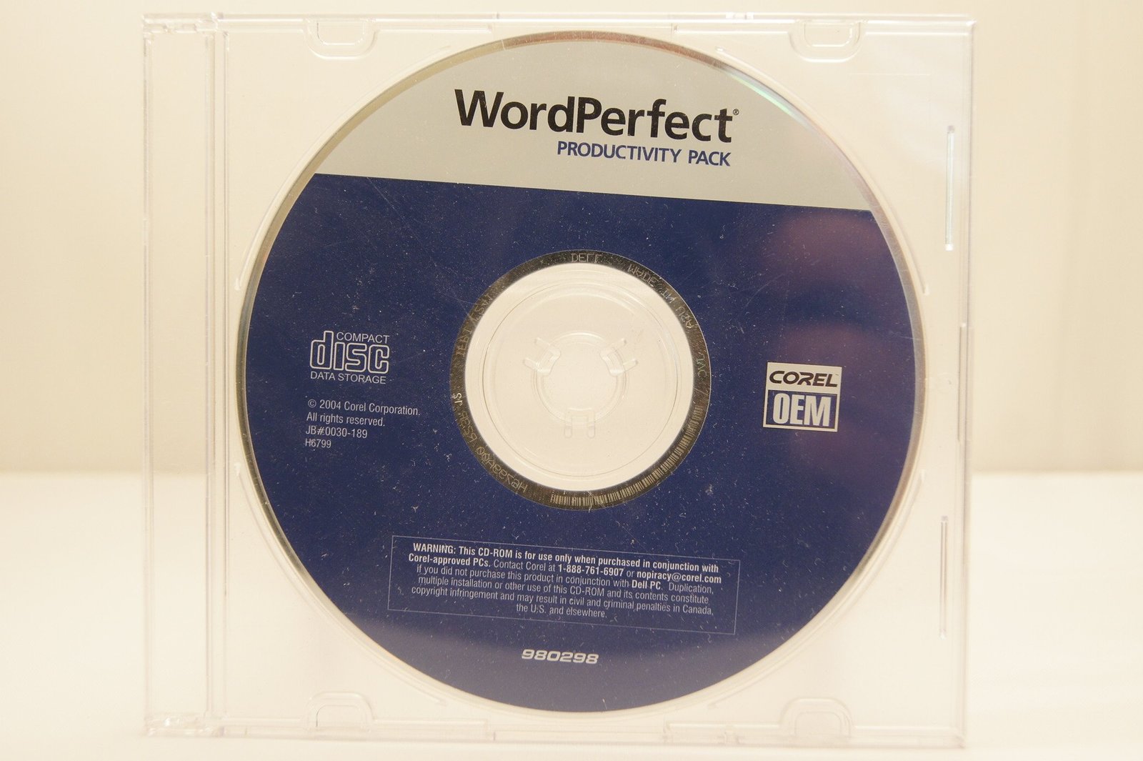 Corel WordPerfect Productivity OEM PC Computer Software Program 2004 With Key Co - £31.25 GBP