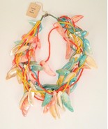 Vtg Colorful dyed shells &amp; glass beads 9 strands NOS necklace India Beac... - £19.38 GBP