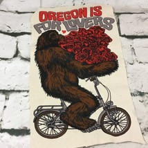Oregon Is For Lovers Bigfoot Bicycle Roses Decal On Thick Canvas Fabric - $11.88