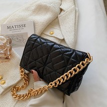 Soft Pu Leather Chain Quilted Shoulder Bag Gold Fashion Women Purses and Handbag - £29.87 GBP