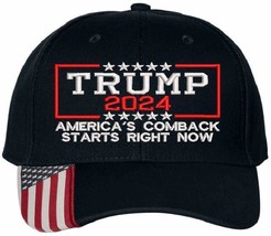 TRUMP 2024 Hat &quot;America&#39;s comeback starts right now Stars&quot; Adjustable Hat Trump - £19.13 GBP