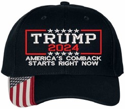 TRUMP 2024 Hat &quot;America&#39;s comeback starts right now Stars&quot; Adjustable Ha... - £19.17 GBP