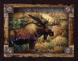 Moose Deer Wildlife Elk Nature Frame Ceramic Tile Mural Backsplash Medallion - £45.79 GBP+