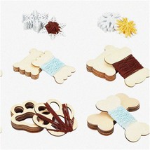 Wooden Thread Organizer - 36 Pcs Snowflake Dog Paw Bone Bobbins for Embroidery F - £25.95 GBP