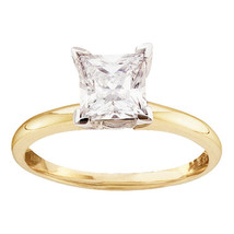 14k Yellow Gold Princess Diamond Solitaire Bridal Wedding Engagement Ring 1/2 - £1,277.69 GBP
