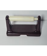 NOS Gloss Dark Red Ceramic Toilet Paper Holder Surface Mount Holds Moder... - $173.25