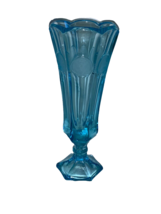 Fostoria Glass Sky Blue Glass Coin Bud Vase - £19.61 GBP