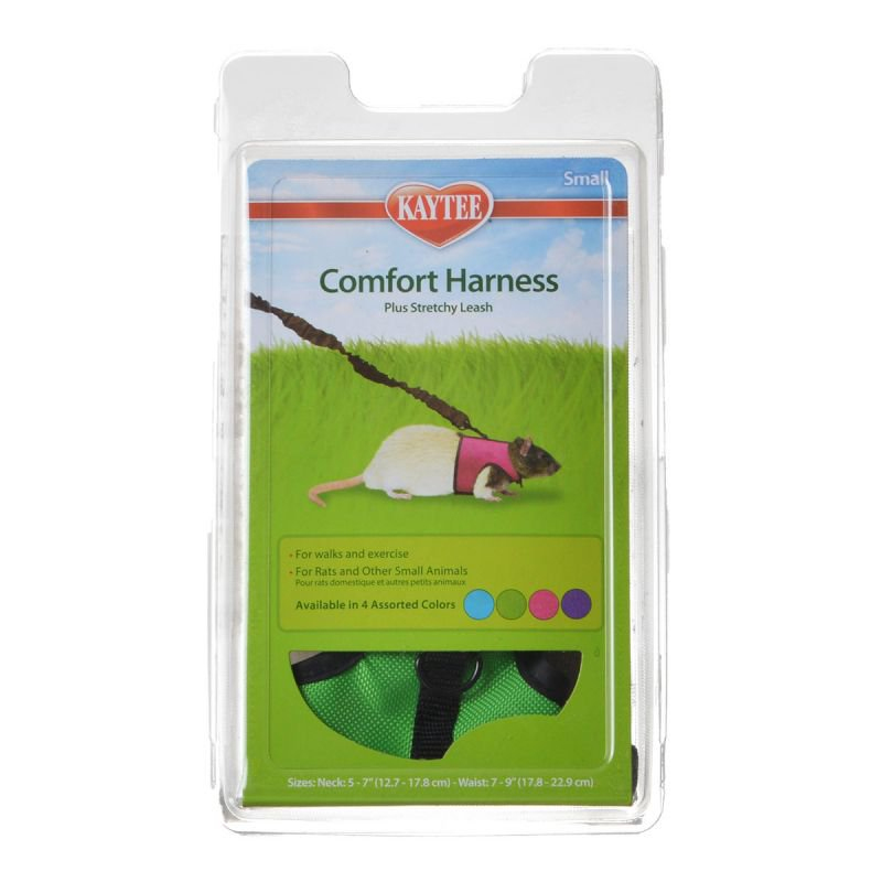 Primary image for [Pack of 3] Kaytee Comfort Harness Plus Stretchy Leash Assorted Colors Small ...