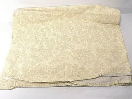 TABLECLOTH 60 by 80 inch Rectangle COTTON Beige Fern &amp; Floral Filigree P... - £10.33 GBP