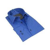Men's Shirt Hankie CASILA Turkey Cotton Blend 501920-05 Royal Blue Polka Dots image 2