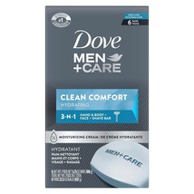 Dove Men+Care Body Soap and Face Bar Clean Comfort 3.75oz 6 bar Each - £7.11 GBP