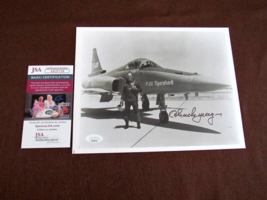 Chuck Yeager Speed Of Sound Ace Pilot Signed Auto Vtg F-20 Tigershark Photo Jsa - £316.53 GBP