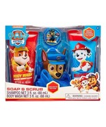 PAW Patrol CHASE Soap and Scrub 4pc Kids Body Wash and Shampoo Bath Set NEW - £8.85 GBP