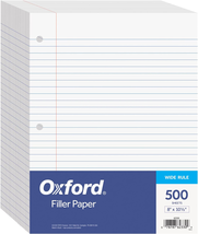 Filler Paper, 8 X 10-1/2 Inch Wide Ruled Paper, 3 Hole Punch, Loose Leaf... - $16.93