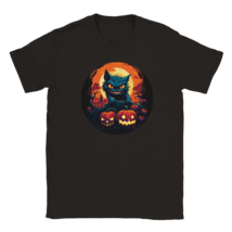 Halloween t shirt pumpkin black cat tee shirt - £19.98 GBP+
