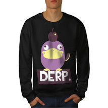 Wellcoda Derp Duck Joke Cool Mens Sweatshirt, Platypus Casual Pullover Jumper - £23.92 GBP+