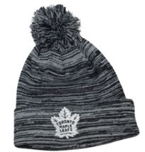 Toronto Maple Leafs NHL Gray &amp; Black Knit Pom Pom Beanie Winter Hat by F... - £16.60 GBP