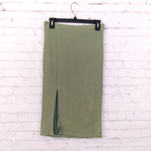 Hanna Rose Skirt Womens Small Green Side Slit Ribbed Lined Pencil Midi P... - $19.99