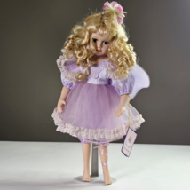 Vintage Goldenvale 1-2000 Porcelain Doll Purple Butterfly Ballerina Blonde 17in - £20.41 GBP