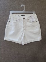 Sonoma High Rise Denim Shorts Womens 4 Off White Cuffed Stretch NEW - £17.30 GBP
