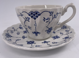 Churchill Finlandia Coffee Tea &amp; Saucer Set England Blue Floral Swirl Rem - £11.07 GBP