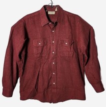 LL Bean Men L Large Plaid Freeport Maine Button Down Red Black Collard Shirt - £45.82 GBP