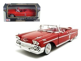 1958 Chevrolet Impala Convertible Red 1/24 Diecast Model Car by Motormax - £31.35 GBP