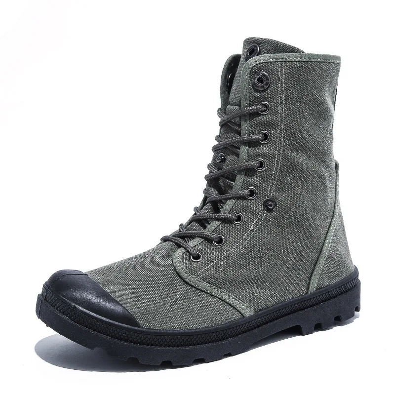 Men Army Boots Platform Ankle Boots  Up Male  Desert Boots High Top Men Canvas S - £97.81 GBP