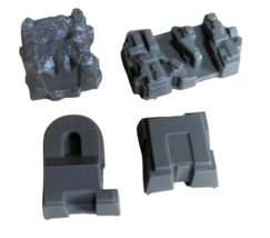 Vintage 1981 Dark Tower Board Game 4 Original Gray Buildings - $9.85