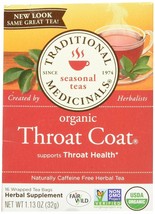 Traditional Medicinals Organic Throat Coat Herbal Wrapped Tea Bags - 16 ct - £8.55 GBP