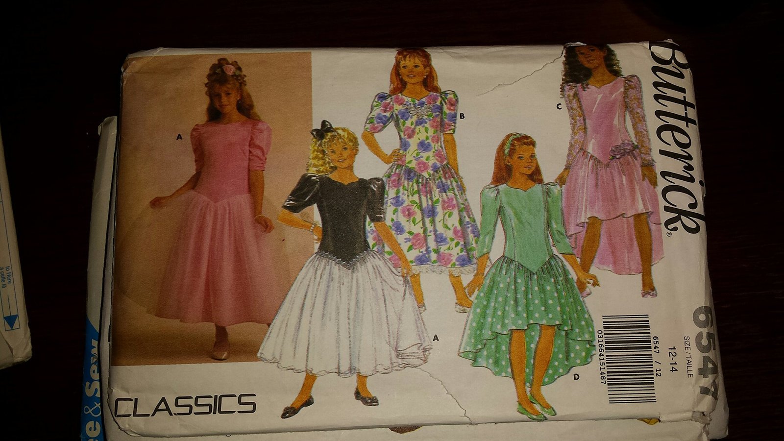 Butterick Classics Girls Dress sz 12-14 6547 - £4.30 GBP