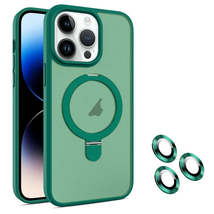 For iPhone 14 Pro Max MagSafe Magnetic Holder Phone Case(Dark Green) - £3.94 GBP