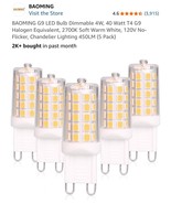 G9 LED Bulb Daylight Dimmable 4W, 40W T4 G9 Halogen Equivalent,6000K 120... - €12,65 EUR