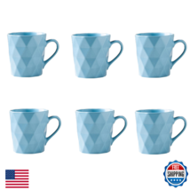 MIWARE 11 Ounce Porcelain Mugs, Set of 6, Tea &amp; Cocoa, Blue, Matte - $45.70