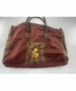 Vtg Winnie The Pooh Large Tote Bag Or Small Duffle Purse Zips Red 90s Di... - $26.39