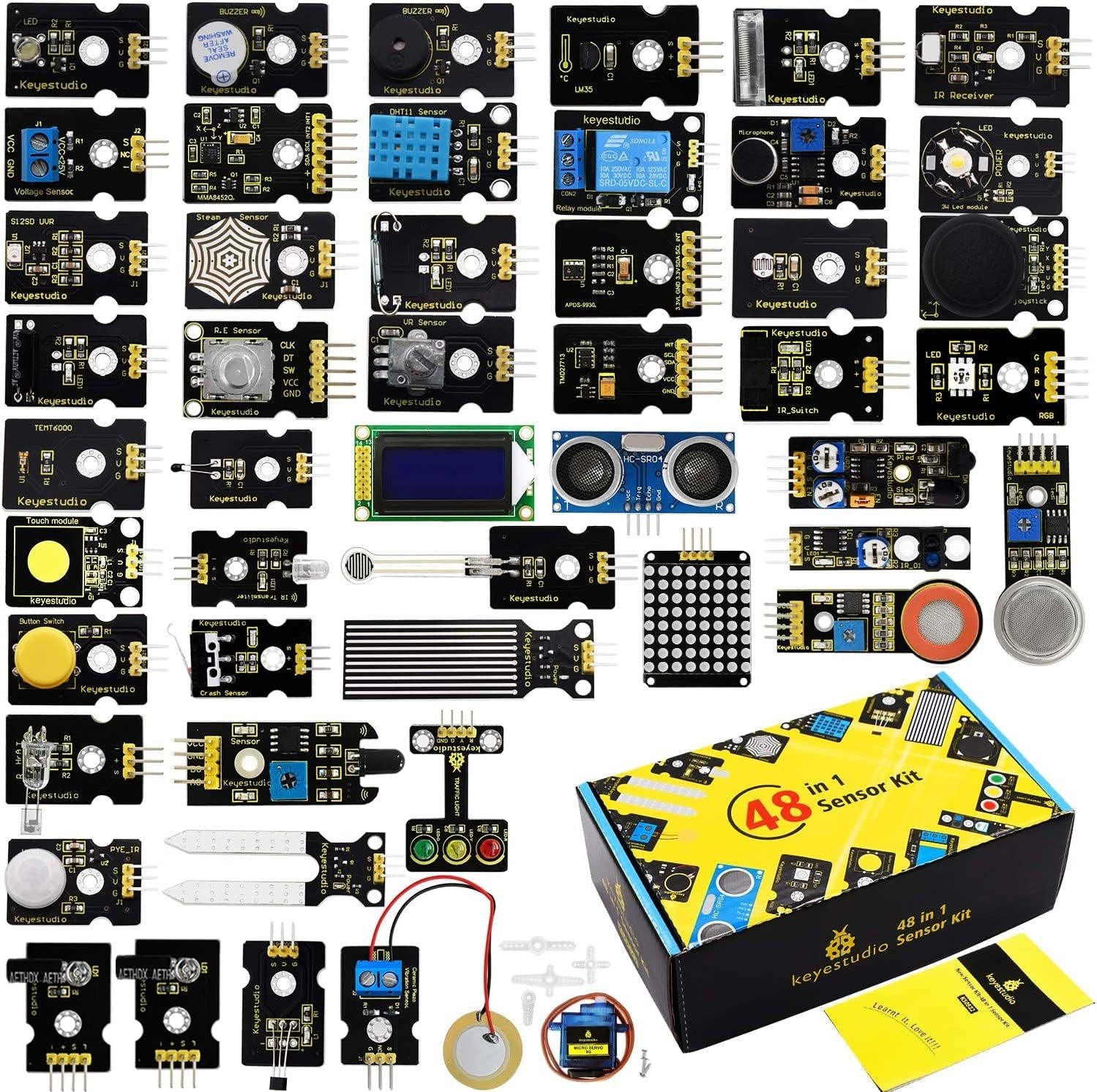 Keyestudio 48 Sensors Modules Starter Kit For Arduino With Lcd, 5V Relay... - $64.99