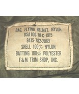 US Military Bag, Flyer&#39;s Helmet OD nylon, F&amp;M Trim Shop 1970 VN War vintage - £35.55 GBP
