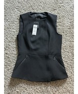 BCBG Max Azria Mallary Full Zip Vest Sleeveless Top Black Size XXS Caree... - $49.99