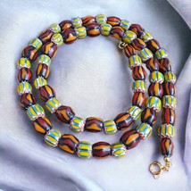 Vintage beads old chevrons beads necklaceGift - $41.42