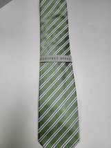 Geoffrey Beene Tie Necktie Green Stripes New with Tag - £6.70 GBP