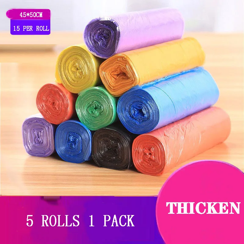 Sporting 5 Rolls 1 pack 100Pcs Household Disposable Trash Pouch Kitchen Storage  - £23.95 GBP