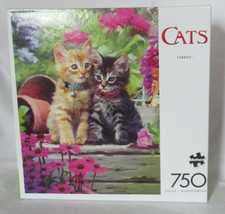 Buffalo Games 750 Piece Puzzle CATS TABBIES 2 kittens outside in garden - $36.42